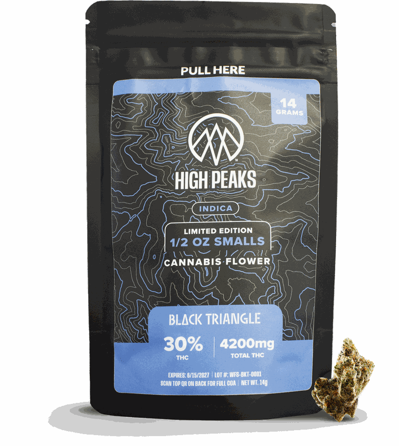 High Peaks Black Triangle Smalls 14g Flower