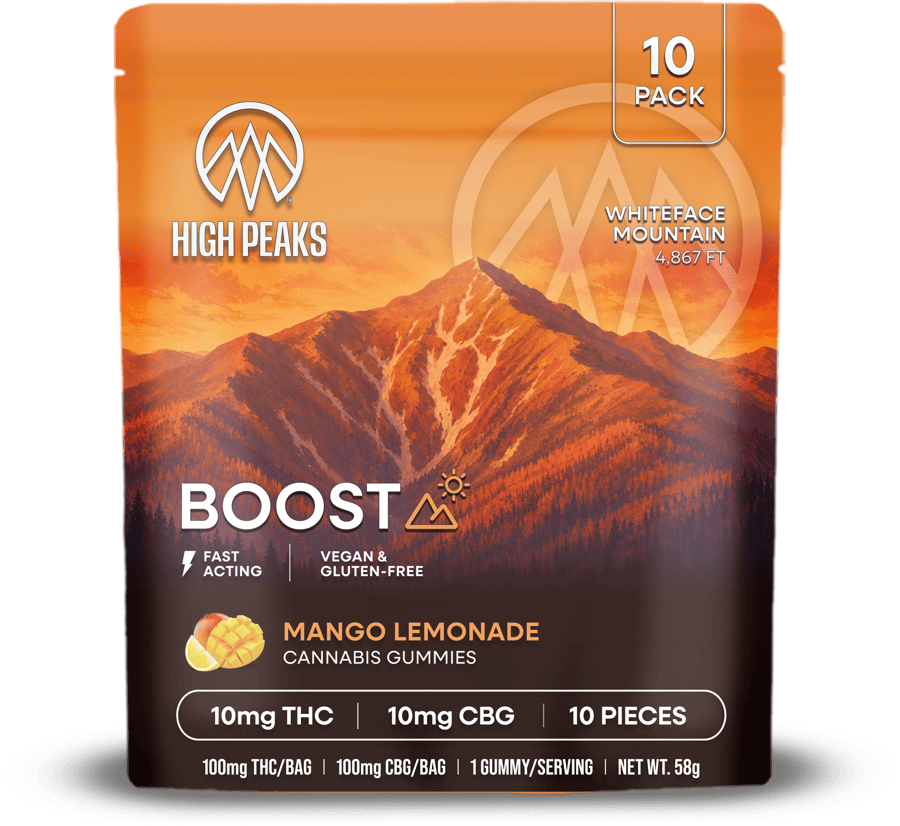 High Peaks Boost Mango Lemonade gummies