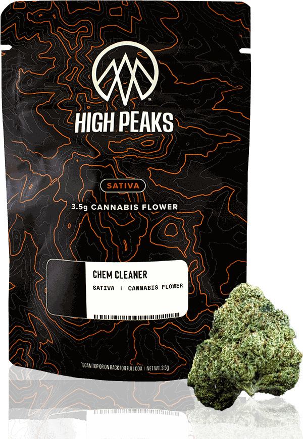 High Peaks Chem Cleaner Flower, current packaging