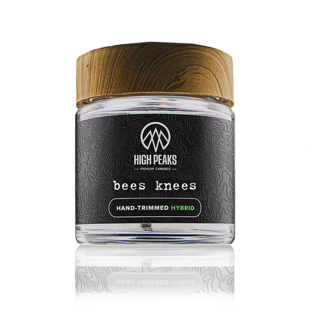 High Peakes Flower jar for cannabis strain Bees Knees