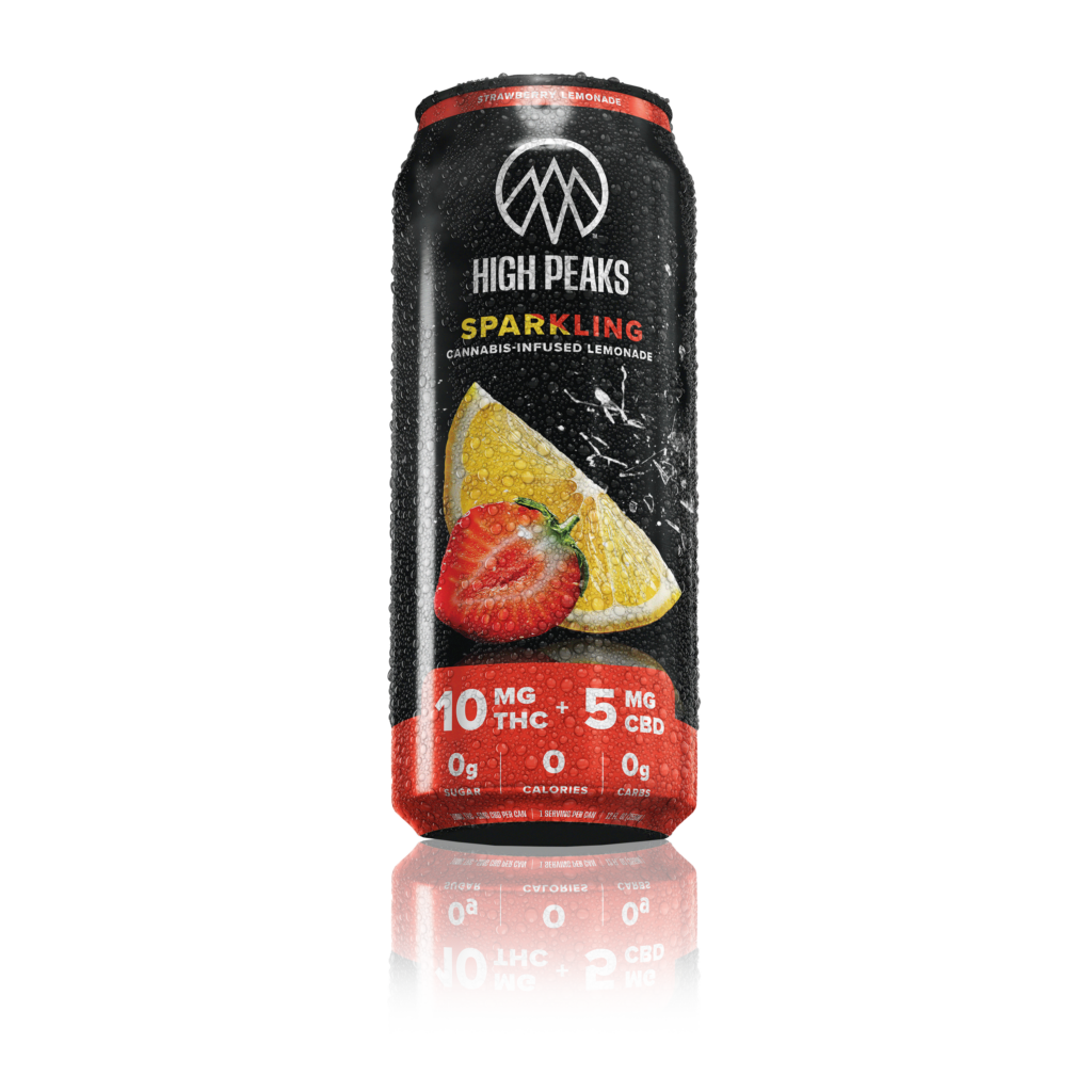 High peaks sparkling strawberry lemonade can